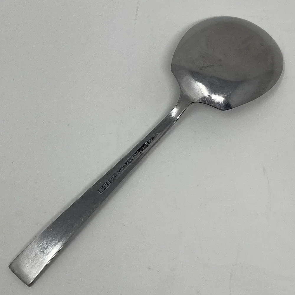Vtg National Stainless Finale Serving Spoon Mid-Century Textured Handle Japan
